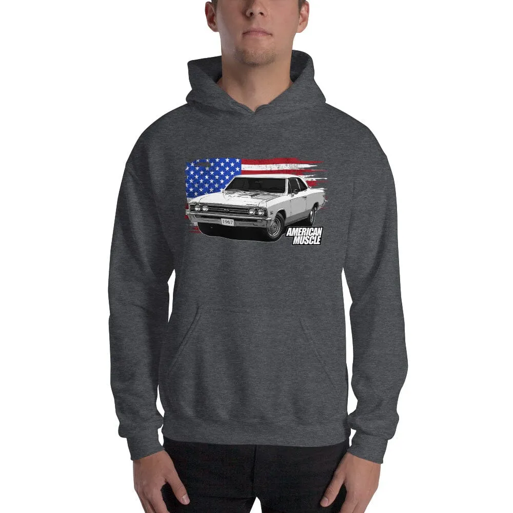 1967 Chevelle Hoodie Sweatshirt With American Flag