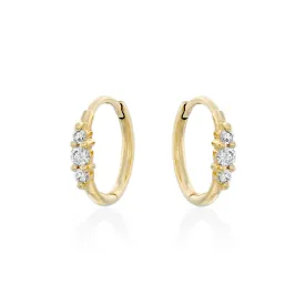 Audrey Hoop Earring with White Diamonds