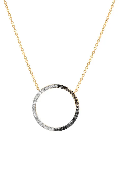 Black and White Diamond Eternity Necklace