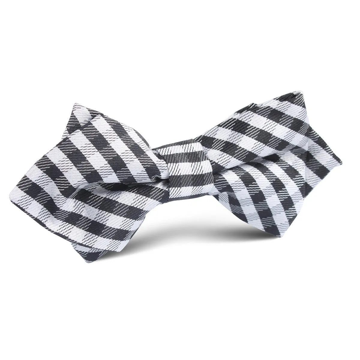 Black Gingham Diamond Bow Tie