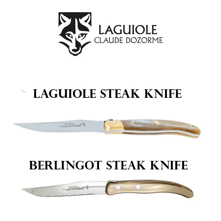 Claude Dozorme Berlingot Steak Knives - Blues and Greens