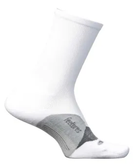 Feetures Womens Elite Light Cushion Mini Crew Socks White