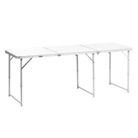 Folding Outdoor Camping Table | Lightweight Aluminum | Adjustable Height | 6 FT Length | CLEARANCE