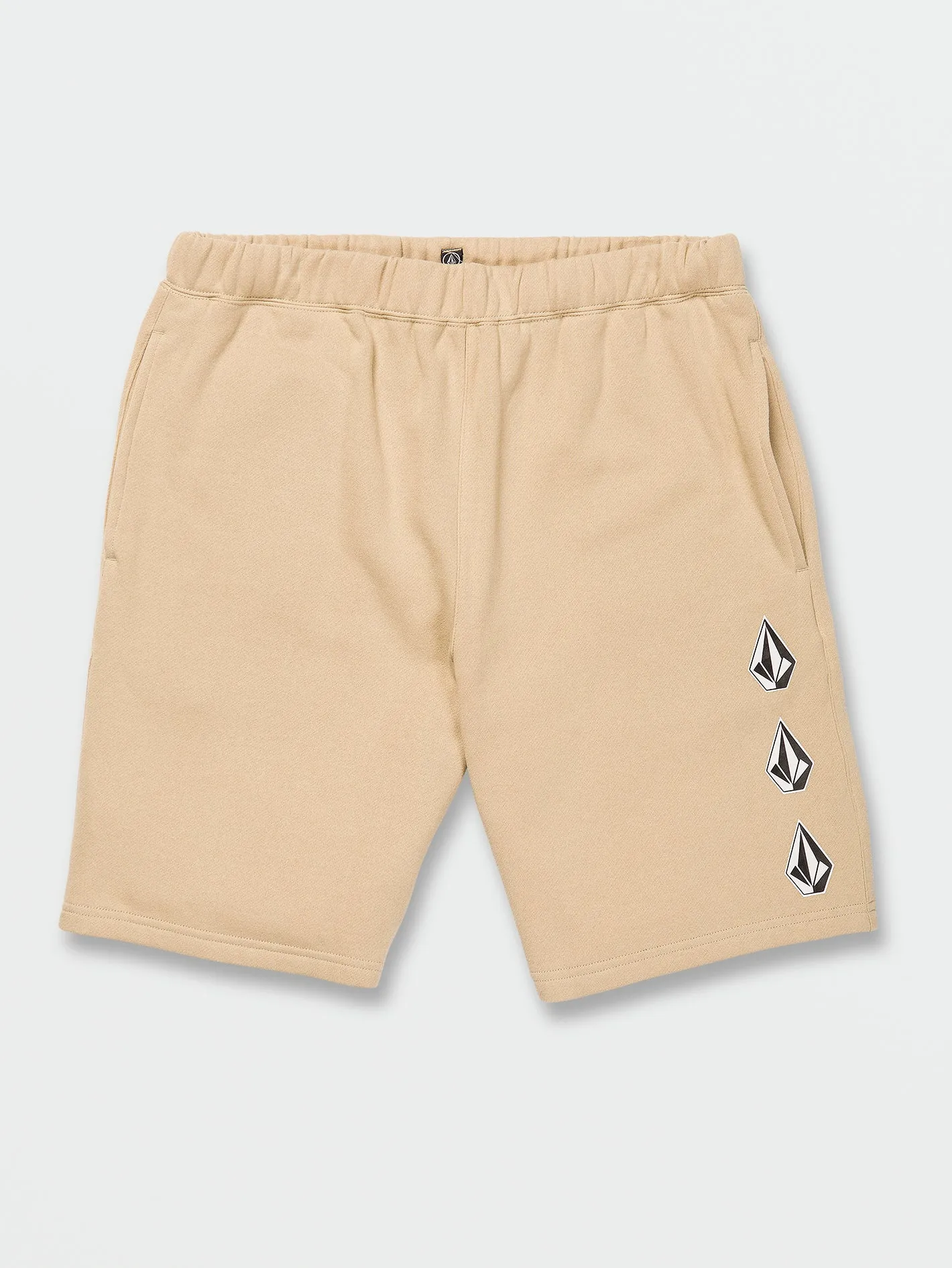 Iconic Stone Plus Elastic Waist Fleece Shorts - Almond