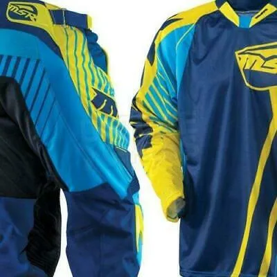 MSR NXT Motocross Jersey Navy Cyan Yellow