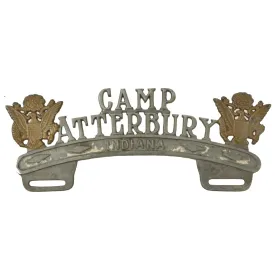 Original U.S. Aluminum License Plate Topper for Camp Atterbury in Indiana