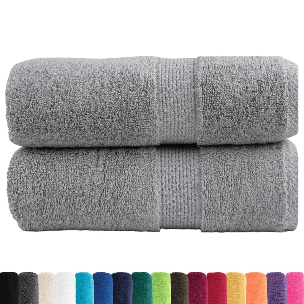 Premium Washcloths 2pcs Grey 30x30cm 600gsm 100% Cotton