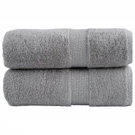 Premium Washcloths 2pcs Grey 30x30cm 600gsm 100% Cotton