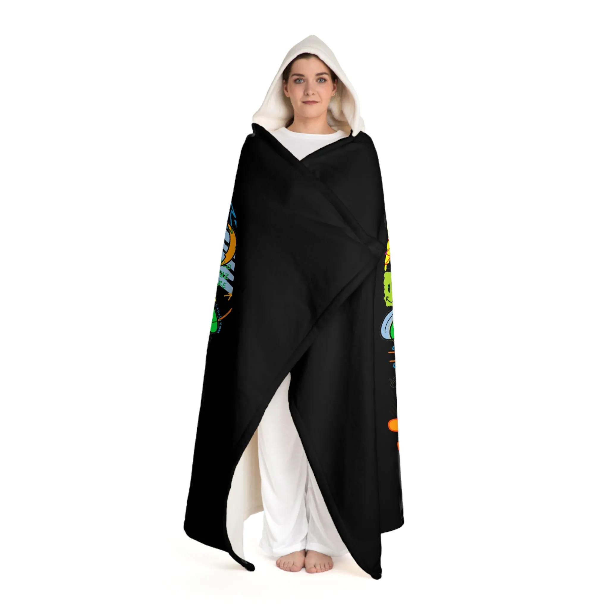 "Get Lost" Hooded Sherpa Fleece Blanket