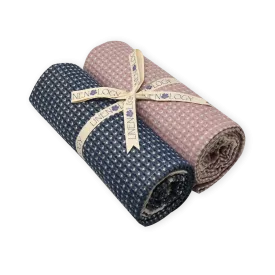 Set of 2 Hammam Waffle Towels - Wood Rose, Deep Wisteria