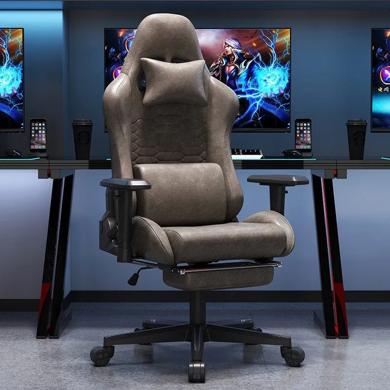 Stylish Gaming Office Chair Racing Executive Footrest Computer Seat PU Leather