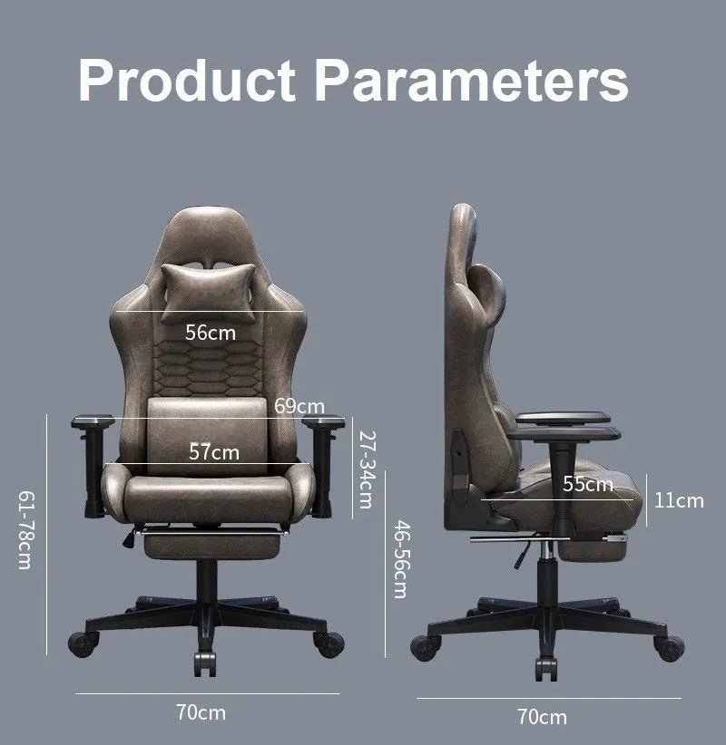 Stylish Gaming Office Chair Racing Executive Footrest Computer Seat PU Leather