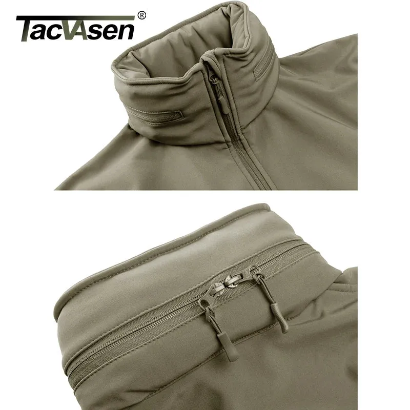 TACVASEN Men's Tactical Softshell Winter Jacket Waterproof Fleece Windbreaker