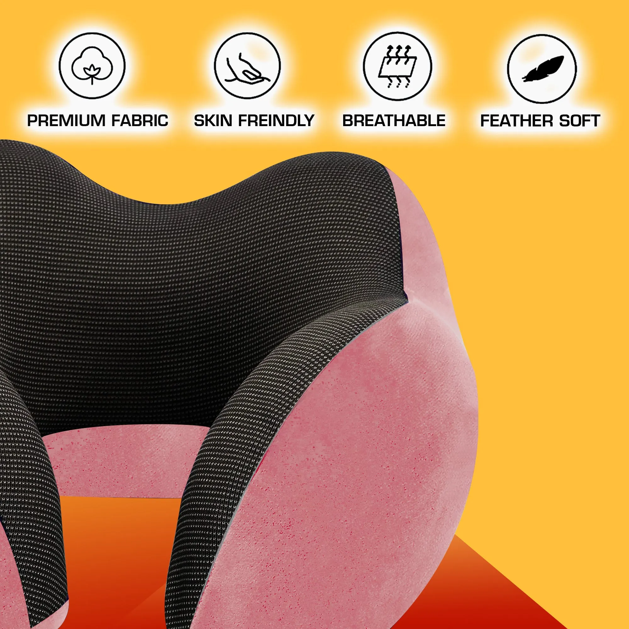 Travel Neck Pillow Combo With Soft Eye Mask, Carry Bag, and Ear Plugs