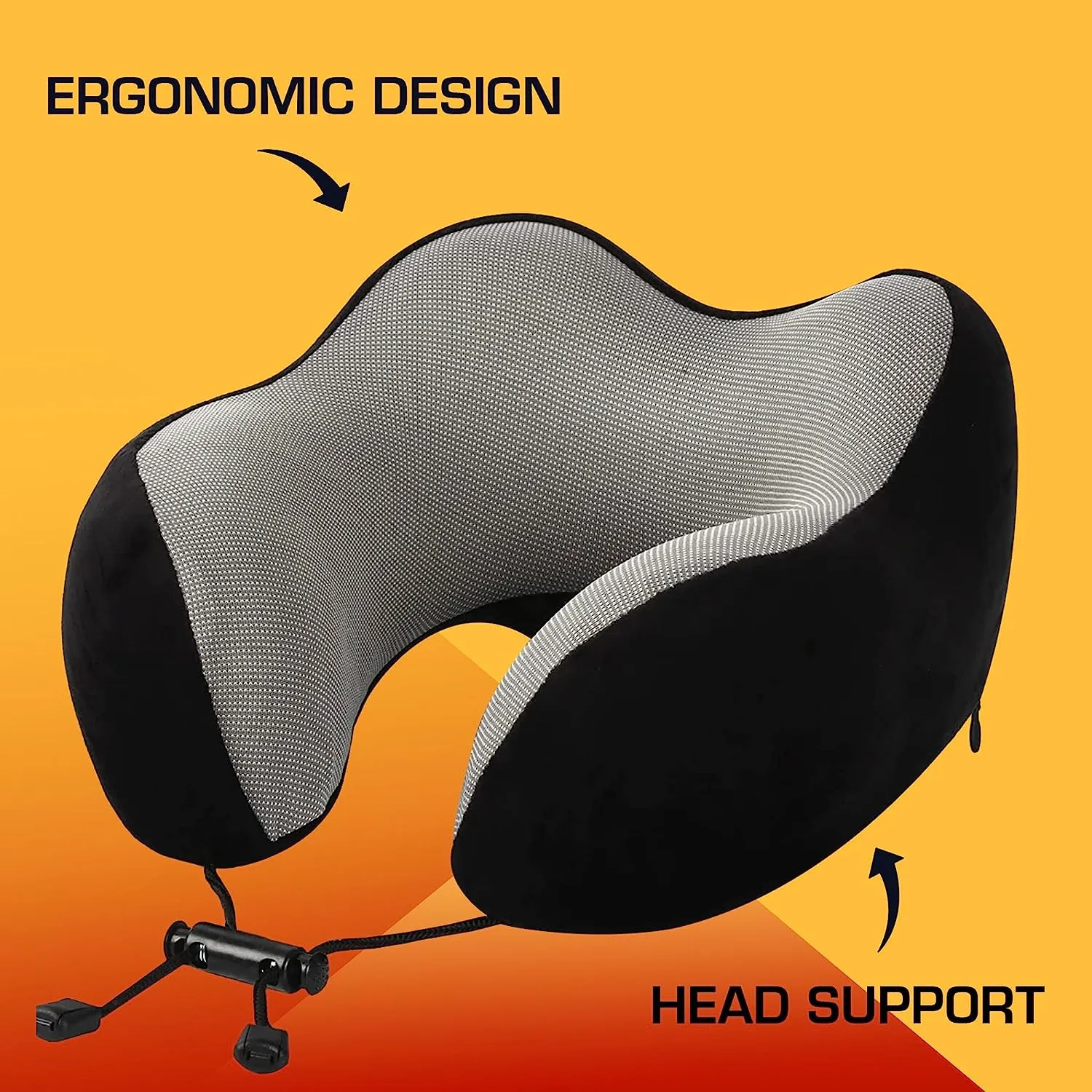 Travel Neck Pillow Combo With Soft Eye Mask, Carry Bag, and Ear Plugs