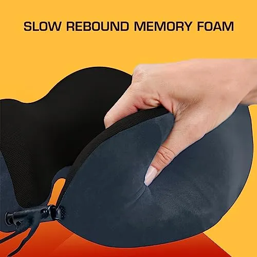 Travel Neck Pillow Combo With Soft Eye Mask, Carry Bag, and Ear Plugs