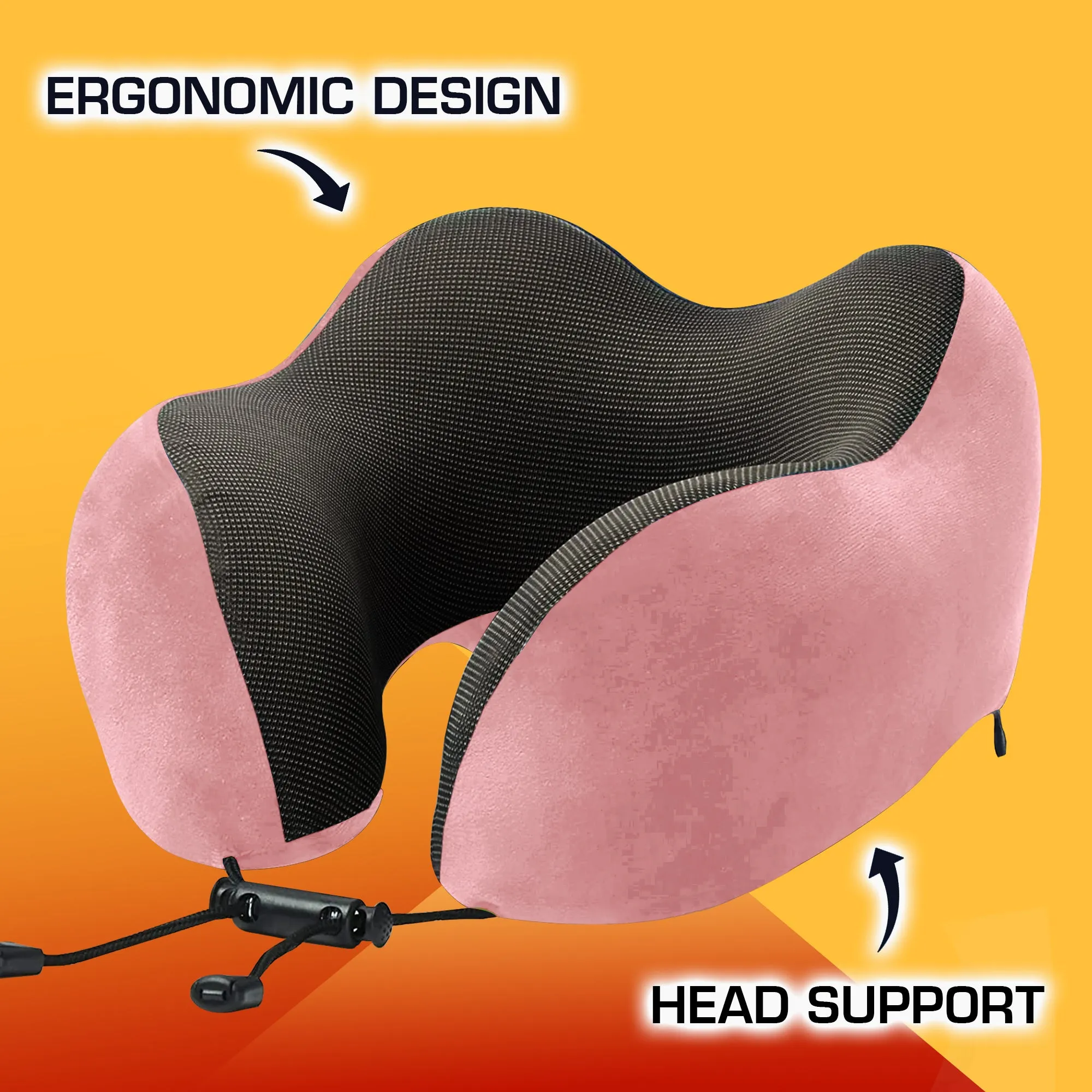 Travel Neck Pillow Combo With Soft Eye Mask, Carry Bag, and Ear Plugs