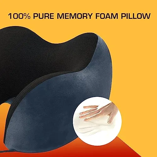 Travel Neck Pillow Combo With Soft Eye Mask, Carry Bag, and Ear Plugs