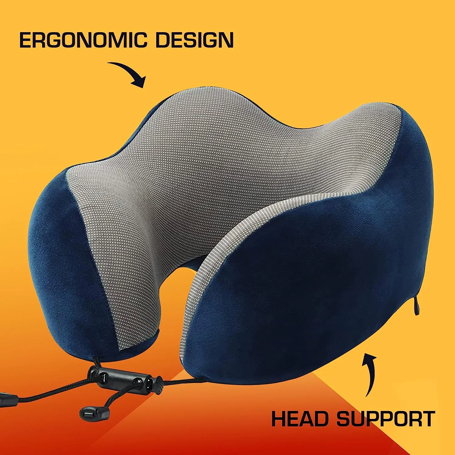 Travel Neck Pillow Combo With Soft Eye Mask, Carry Bag, and Ear Plugs