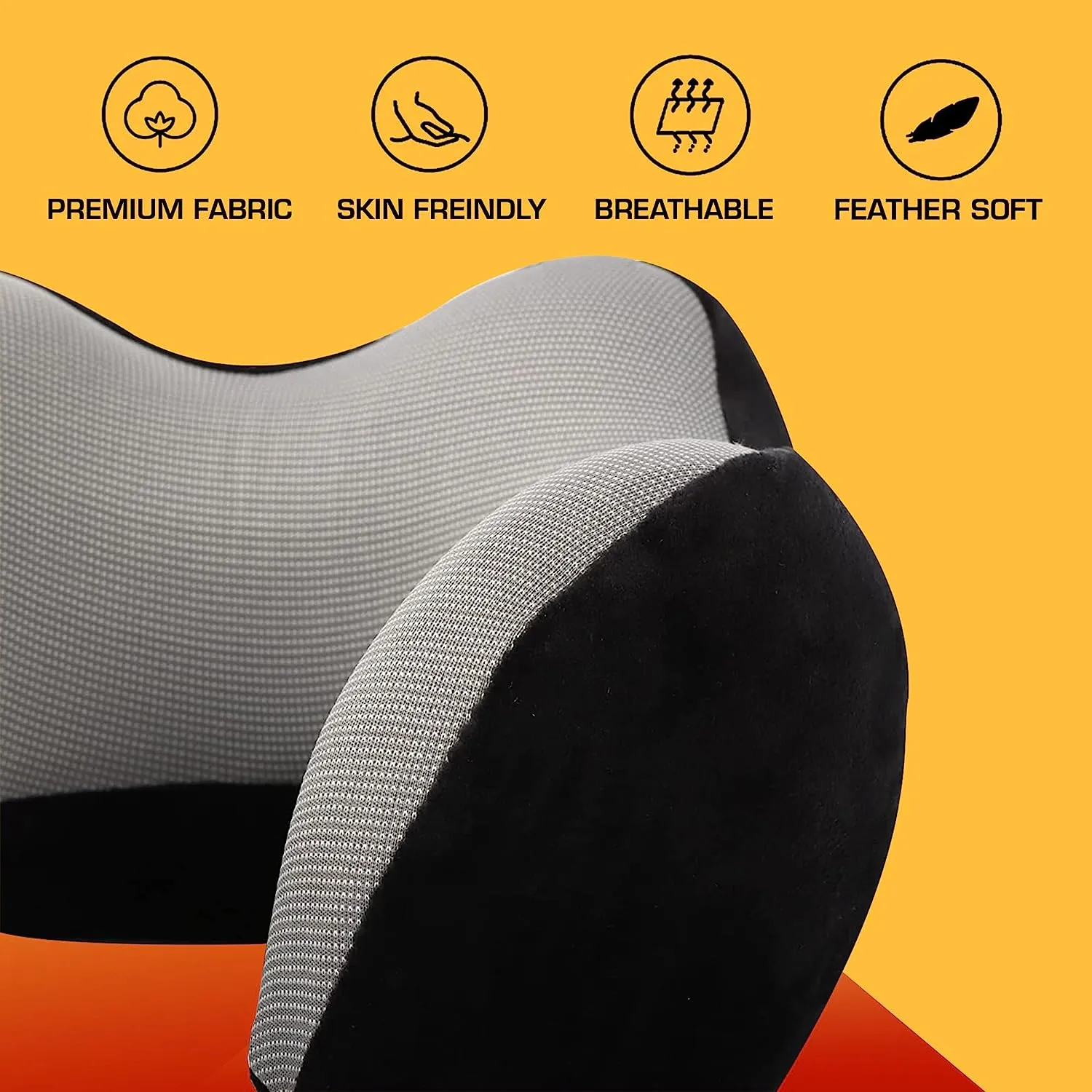 Travel Neck Pillow Combo With Soft Eye Mask, Carry Bag, and Ear Plugs